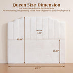 Queen Headboard, Beige Upholstered Headboard for Bed, No Assembly
