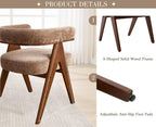 CIMOTA Barrel Wooden Dining Chairs with Arms Set of 2, Farmhouse Fabric Upholstered Kitchen Chairs with Walnut Wood Legs Contemporary Armchairs Accent Side Chairs for Dining Living Room,Chenille Khaki
