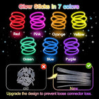 Halloween Glow Sticks Bulk Party Pack- Ultra Bright 50pk Glow in the Dark Party Favors, Glow Decorations, Neon Party Glow Necklaces and Glow Bracelets with Connectors