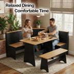 Farmhouse Breakfast Nook Table Set, Dining Nook Set with Corner Bench,with Storage Function Mid Century Modern Small Dining Table Set, Kitchen Table Corner Set (Yellow + Black)