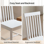 DUHOME 5-Piece Solid Wood Dining Table Set for 4, Farmhouse Kitchen Table Chairs Set of 4,Table and 4 Chairs Set for Small Space&Apartment, Dining Room, Breakfast Nook,White