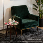 Round Side Table,Mid Century Modern End Table for Couch Bedside,Easy Assembly Accent Nightstand with Solid Wood Leg for Living Room,Bedroom,Corners,Small Table Stand for Small Spaces
