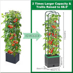 Raised Garden Bed with Trellis, Tomato Planter with Trellis, 68.7" Tomato Cage, Self-Watering, Expandable Structure, Indoor & Outdoor tomato pot for Climbing Plants, Vegetable Vines & Flowers