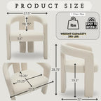 Hyfirm Upholstered Linen Barrel Dining Chairs Set of 6, Modern Accent Kitchen Chairs with Arms Comfy Side Chairs with Arms for Dining Room Bedroom Vanity Reception, Beige