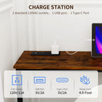 2 Pack 11.8" Wide Behind Couch Table with Charging Station | 11.8"Wx78.8"L Sofa Table, Long Narrow Console Table with Adjustable Height (25"-33"), USB-C & Outlets, Living Room, Entryway