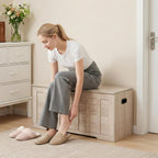DUMOS 47.2" Wooden Storage Chest Bench with Storage for Bedroom | Extra Large with Ample Space and Safety Hinges, Fits Entryway or Living Room, Farmhouse Style with Easy Assembly Gray