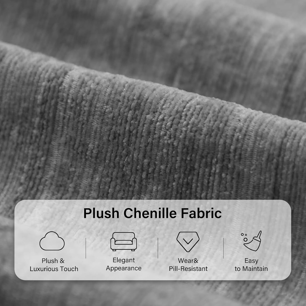 Elegant Oversized Accent Chair for Living Room, 42.1", Chenille, Gray | Modern Upholstered Piping Single Reading Armchair with Cushion Backrest and 2 Pillows for Bedroom, Office, Reception Area