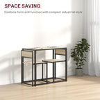 HOMCOM Small Dining Table Set for 2 Compact for Small Spaces, Oak