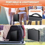 FUNYKICH Camping Table with Waterproof Plastic Tabletop 22.8''x15.7'', 3 Height Adjustable Small Folding Table, Lightweight Portable Picnic Table with Carry Handle for Picnic Beach Travel,Black Silver