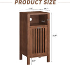 BVIUNTWO Set of 2 End Table, Farmhouse Sofa Table with Grille Door, Side Tables for Living Room, Bedroom, Brown