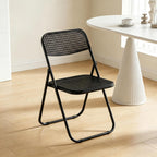 Folding Chair, 6 Pack Plastic Chair, All Black | Breathable folding chair with steel frame, 300lbs capacity. Portable & stackable for indoor, outdoor, events & parties.