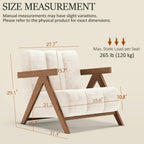 Modern Accent Chair for Living Room Bedroom,Comfy Chenille Reading Chair with Wood Frame,Oversized Upholstered Lounge Armchair with Thick High-Elastic Sponge for Apartment & Waiting Room (White,1)
