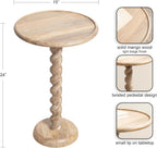 Kate and Laurel Willoughby Modern Wooden Spiraled Round Side Table, 15 x 15 x 24, Light Natural, Accent Pedestal End Table with Turned Base for Use as Indoor Plant Stand or Bedroom Nightstand Option