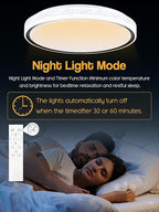 20 Inch Large LED Flush Mount Ceiling Light, 2700K-6500K Dimmable LED Ceiling Light Fixture with Remote, 70W 8900lm Round Modern Ceiling Lamp for Bedroom, Living Room, Hallway (White)