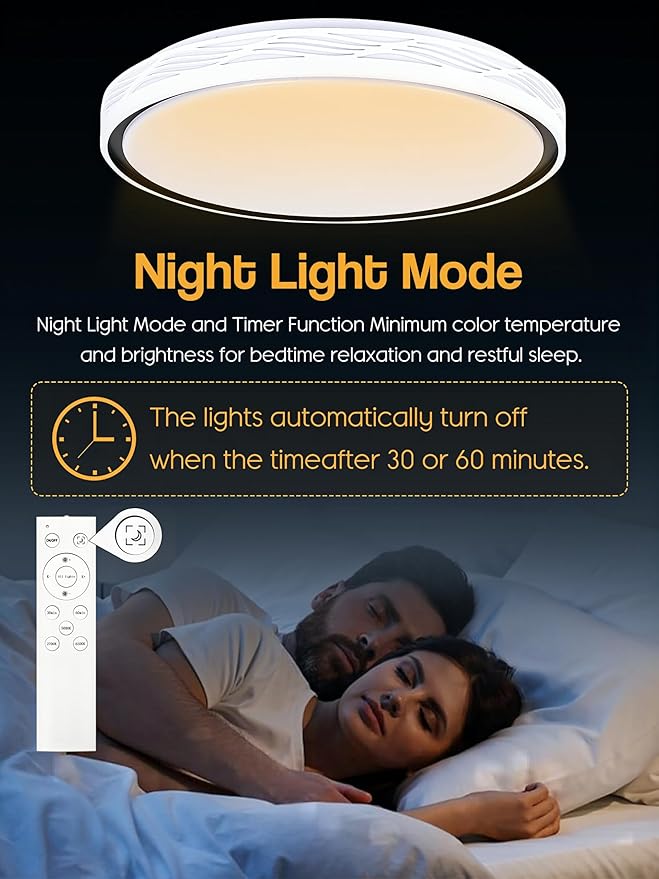 20 Inch Large LED Flush Mount Ceiling Light, 2700K-6500K Dimmable LED Ceiling Light Fixture with Remote, 70W 8900lm Round Modern Ceiling Lamp for Bedroom, Living Room, Hallway (White)