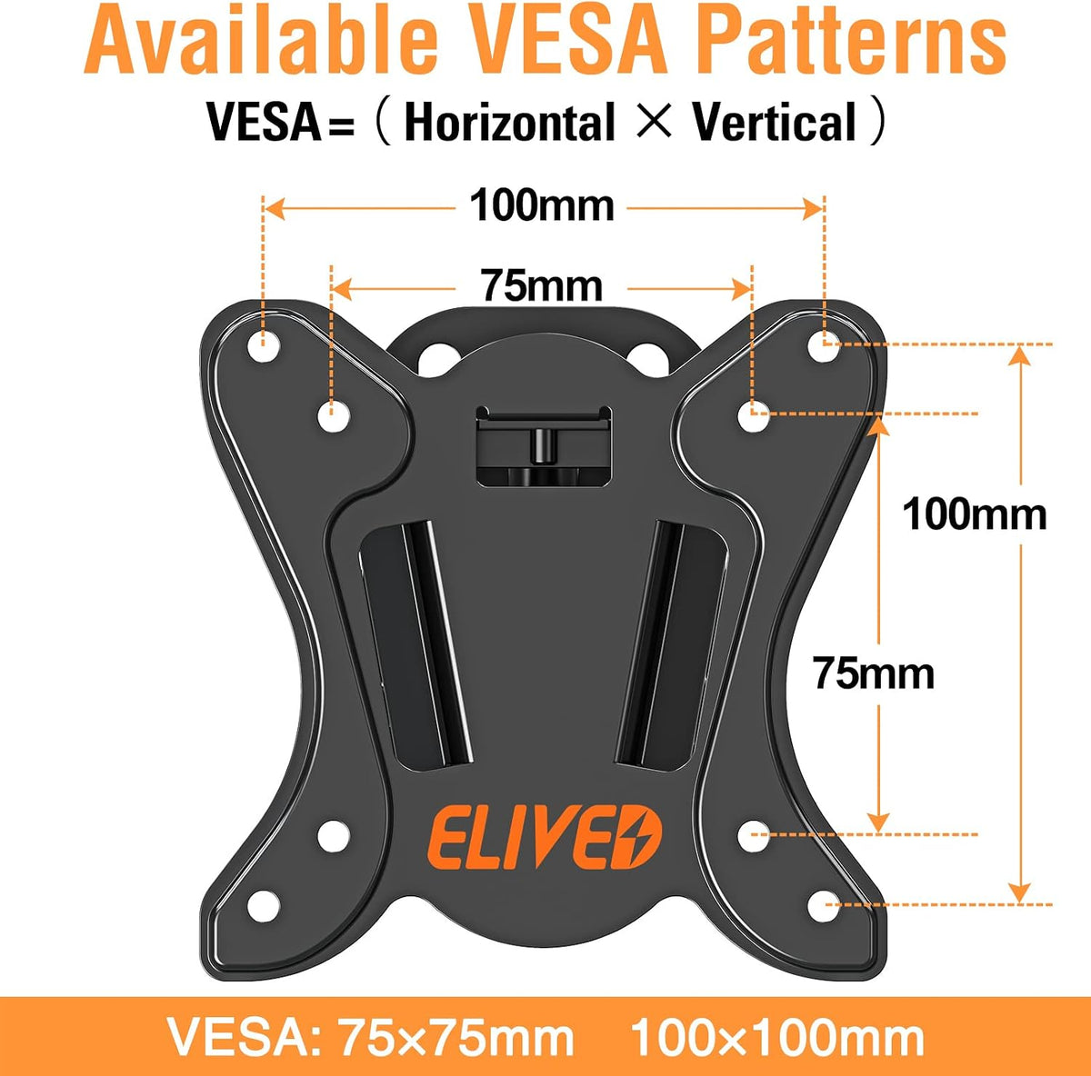 ELIVED Small TV Monitor Mount for 13-30" Screens, VESA 100x100, 33 Lbs Load | Adjustable tilt & swivel bracket, single stud center mounting, compatible with LED LCD OLED small screens