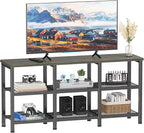 Furologee TV Stand, 43 Inch Entertainment Center with 3-Tier Storage Shelves, Industrial Media Console Table for TVs up to 50 Inch, Television Stands for Living Room, Bedroom, Light Black Oak