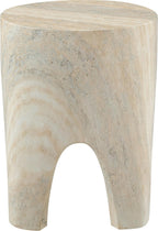 Meridian Furniture 99054Travertine-ET Foligno Collection Art Deco Indoor/Outdoor Concrete End Table with Travertine Finish, 14" W x 14" D x 18" H, Travertine