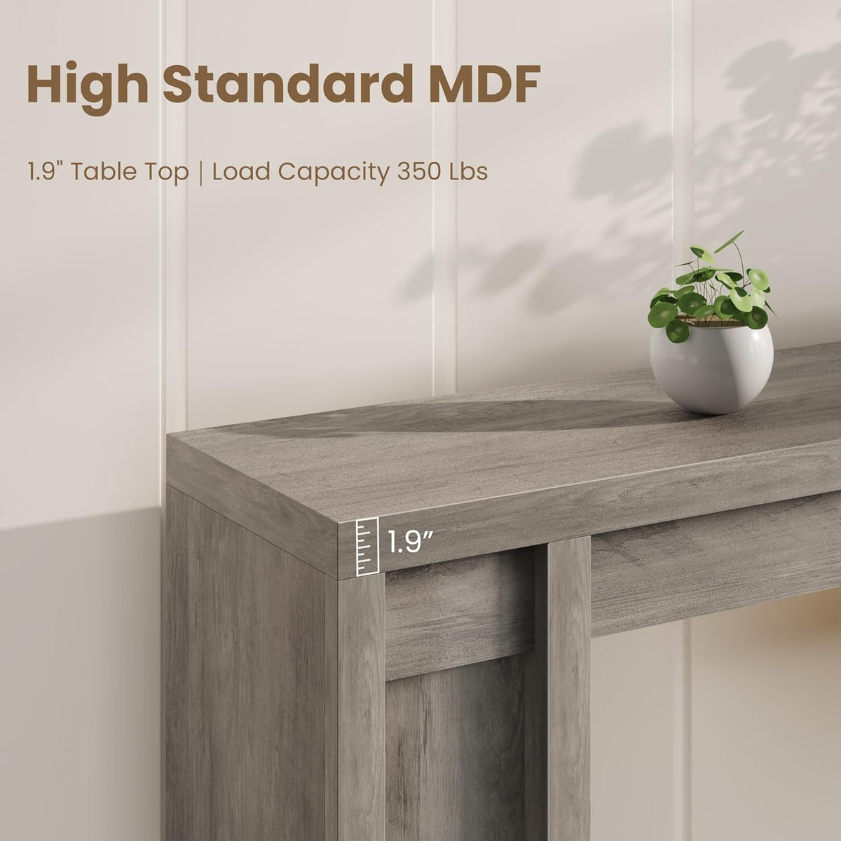GarveeHome 70.9-Inch Farmhouse Hallway Console Table - Long Sofa Table Behind Couch, Entry Table for Living Room & Foyer Decor, Gray