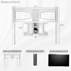 VIVO White Motorized TV Wall Mount for 37 to 70 in Screens, MOUNT-E-M070R-W | Height Adjustable, Above Fireplace, Electric Drop Down Mantel TV Mount with Remote Control, Holds 77 lbs