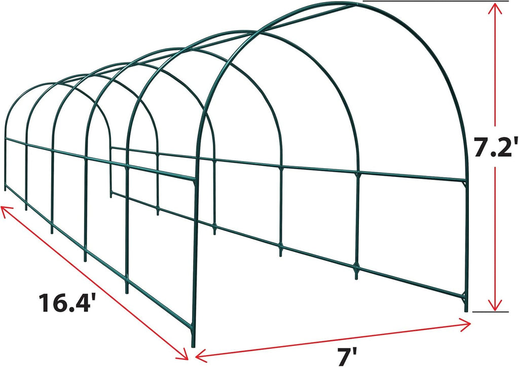 Strong Camel Greenhouse Replacement Frame for Larger Hot Garden House, Support Arch Frame Climbing Plants/Flowers/Vegetables (16.4'x 7' x 7.2')