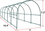 Strong Camel Greenhouse Replacement Frame for Larger Hot Garden House, Support Arch Frame Climbing Plants/Flowers/Vegetables (16.4'x 7' x 7.2')