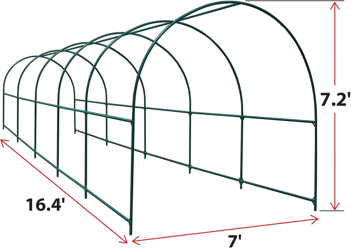 Strong Camel Greenhouse Replacement Frame for Larger Hot Garden House, Support Arch Frame Climbing Plants/Flowers/Vegetables (16.4'x 7' x 7.2')