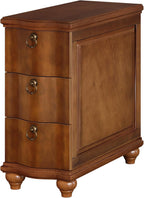 Tribesigns Wood Fully Assembled End Table, 3-Drawers Narrow Slim Side Table, No Assembly Required, Nightstand for Bedside, Small Spaces, Living Room, Bedroom, Walnut Brown