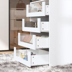 Armoire Bedroom Island Wardrobe Closet Island with 8 Drawers & Glass Tabletop, Walk in Closet Island with Drawers, Island Dresser with Display Shelf, for Bedroom White 47.2”W x 23.6”W x 31.5”H