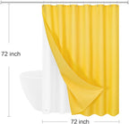 3 in 1 Shower Curtain Set, Yellow Waffle Shower Curtain and PEVA Liner Set with 12 Stainless Steel Shower Curtain Hooks, Waterproof Shower Curtains for Bathroom, 72 W x 72 H