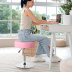 Nova Microdermabrasion Vanity Chair Stool Modern Tufted Round Ottoman Stool Swivel Makeup Chair for Bathroom Bedroom Living Room (Pink)