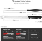 10 Inch Cuisine Pro Serrated Bread Knife, Premium Stainless Steel Wave Edge Razor Sharp Blade Knife for Bread, Dishwasher Safe, NSF Certified, Black