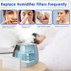 3Pack WF813 Humidifier Filter Replacement for Equate EQ-2119-UL EQWF813, for Relion WF813 RCM-832 RCM-832N, for ProCare PCWF813 PCCM-832N PCCM-840, Include 3Pack Humidifier Cleaning Fish