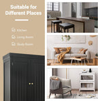 72" Kitchen Pantry Cabinet, Kitchen Cupboard with 2 Double-Doors Cabinet, Large Drawer, 4 Adjustable Shelves, Traditional Tall Storage Cabinets for Dining Room, Bathroom, Brown