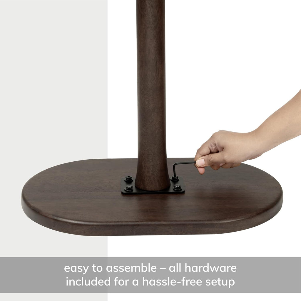 MH London Side Table - Crawford Wooden Modern C Shaped End Table - Exclusively Designed Hand Crafted Tables - End Table for Living Room, Bedroom Bedside Tables and Office