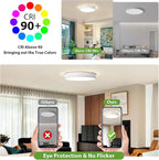 Modern Dimmable Ceiling Light Fixture,5CCT in One LED Flush Mount Kitchen Lights,Round Close to Ceiling Lamp for Bedroom Living Room Hallway Entryway Laundry Room Bathroom(White,15.75 in,ETL Listed)