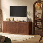 Evermagin 67" Fluted Walnut Buffet Cabinet with Storage