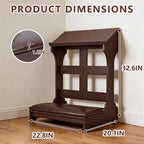 Kneeler for Prayer – Wooden Prayer Bench Kneeler, Padded Faux Leather Kneeling Pad, Space-Saving 23" L X 20" W for Home ChurcWorship Ebony