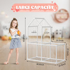 ROMAGIO Stuffed Animal Storage Zoo, Large PVC Plush Toy Organizer | Extra-large 2-tier space-saving design with durable kid-safe PVC frame. Easy assembly for playroom, nursery, and kids' room