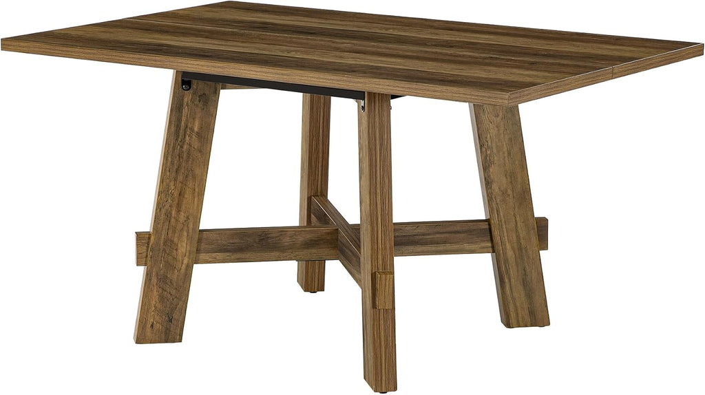 Tribesigns 47-Inch Dining Table for 4, Farmhouse Kitchen Table with Sturdy Legs and Cross Brace, Small Dinner Tables for Living Room, Apartment, Dining Room, Brown