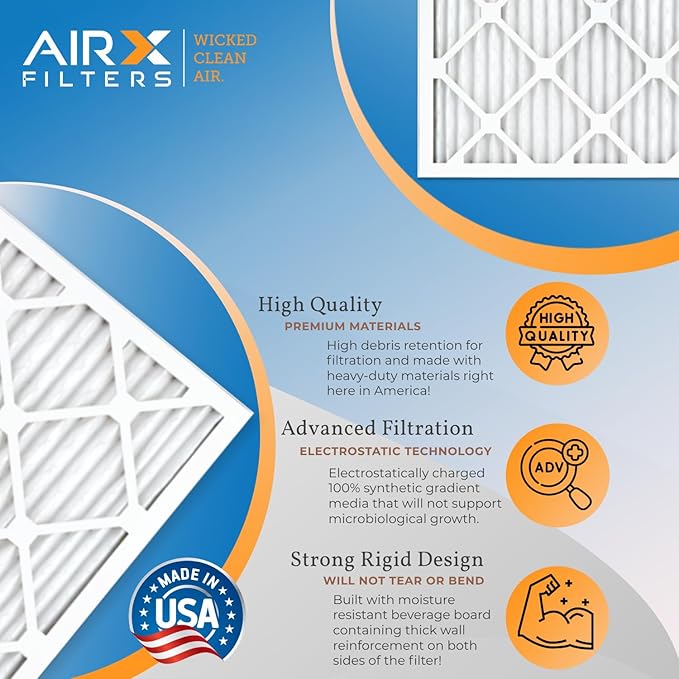AIRX FILTERS WICKED CLEAN AIR. 14x14x1 Air Filter MERV 11 Electrostatic Pleated Air Conditioner Filter 6 Pack HVAC AC Furnace Filters