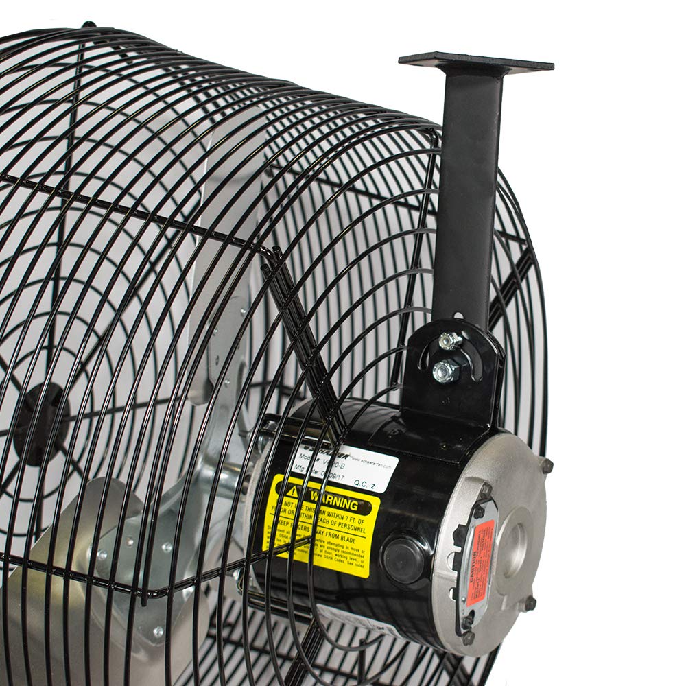 Schaefer VK20-B VersaKool Air Circulator Fan & Aluminum Blade, Ceiling Wall Mount Greenhouse Fan, 5470 CFM, 1/3 hp, Energy-Efficient Commercial use for Patio, Garage, Industrial & Workshop (Black)