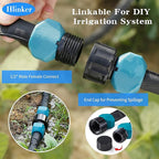 Hlinker 2026 Flat Soaker Hose 50 ft (25ft 2Packs) with Stake for Garden, Linkable Drip Hose Diy Automates Garden Irrigation System Saving 87% Water, Dual-layer Leak-free Design Water Hose with Holes