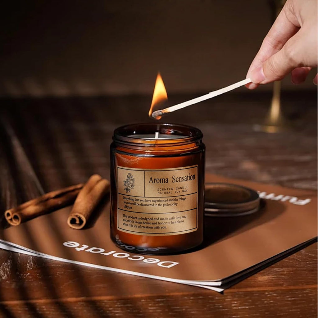 Organic Coconut Vanilla Candles - Non Toxic Soy Candles for Home, Stress Relief & Meditation (7oz)