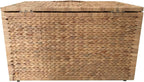 eHemco Water Hyacinth Wicker Storage Trunk, Natural, 30x17.5x17.5 Inches | Safety Hinge, Metal Frame, Decorative Blanket Chest & Storage Box, Farmhouse Woven Storage, For Living Room & Entryway