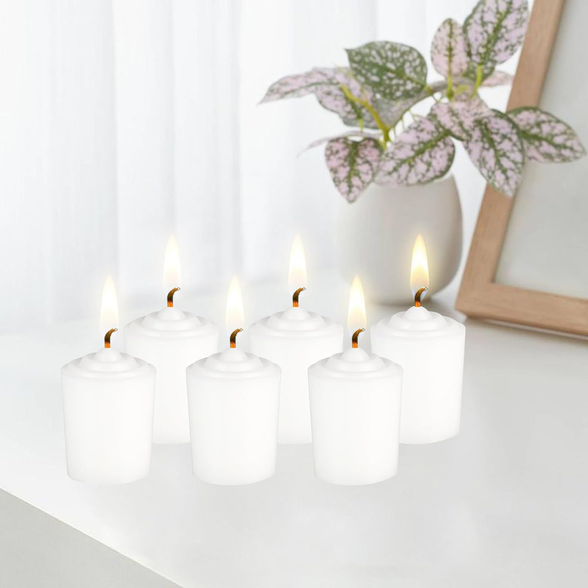 White Unscented 15 Hours Votive Candles