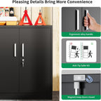 Metal Storage Cabinet with Locking Doors, 35.4" Steel Locker Organizer with Adjustable Shelves, Garage Utility Cabinet for Home, Office, Shop, and School