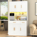 71" Tall Kitchen Pantry Cabinet, Metal Storage Cabinet, with 6 Doors & 6 Adjustable Shelves & 2 Drawer,Cupboard for Bathroom, Dinning Room, Kitchen, White
