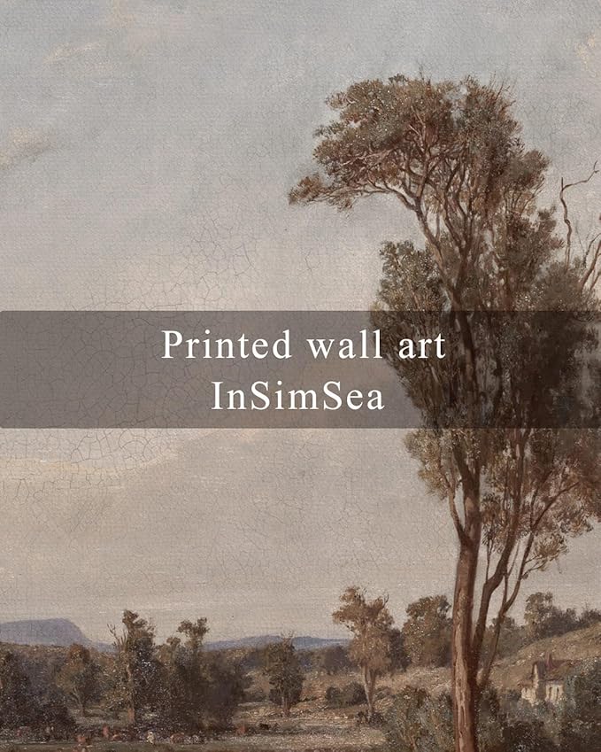 InSimSea Framed Wall Art for Living Room Classical Landscape Canvas Prints Room Decor Rustic Countryside Scenery Artworks Bathroom Pictures Wall Decorations Farmhouse Office Home Wall Decor 16x24in