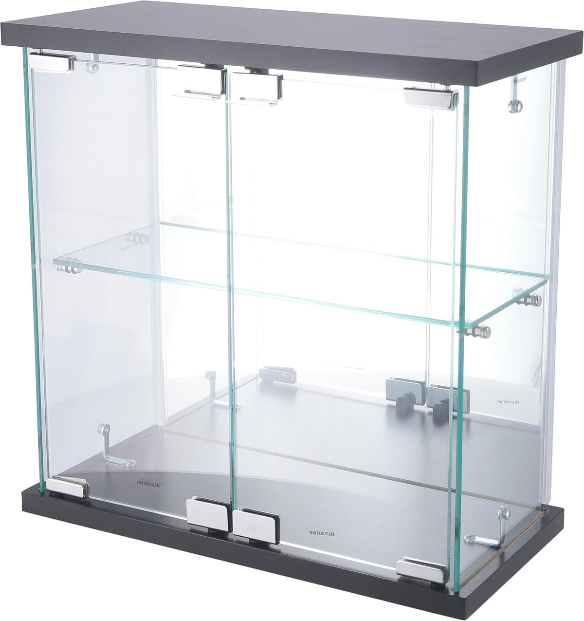 Fuji Boeki 74073 Collection Case, Figure Case, Width 16.7 x Depth 7.9 x Height 16.7 inches (42.5 x 20 x 42.5 cm), Black, 2 Tiers, Rear Mirror, Desktop Assembly